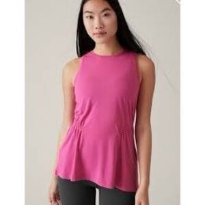 ATHLETA Women’s Pink Sleeveless Air Out Cinch Tank Medium #533375
